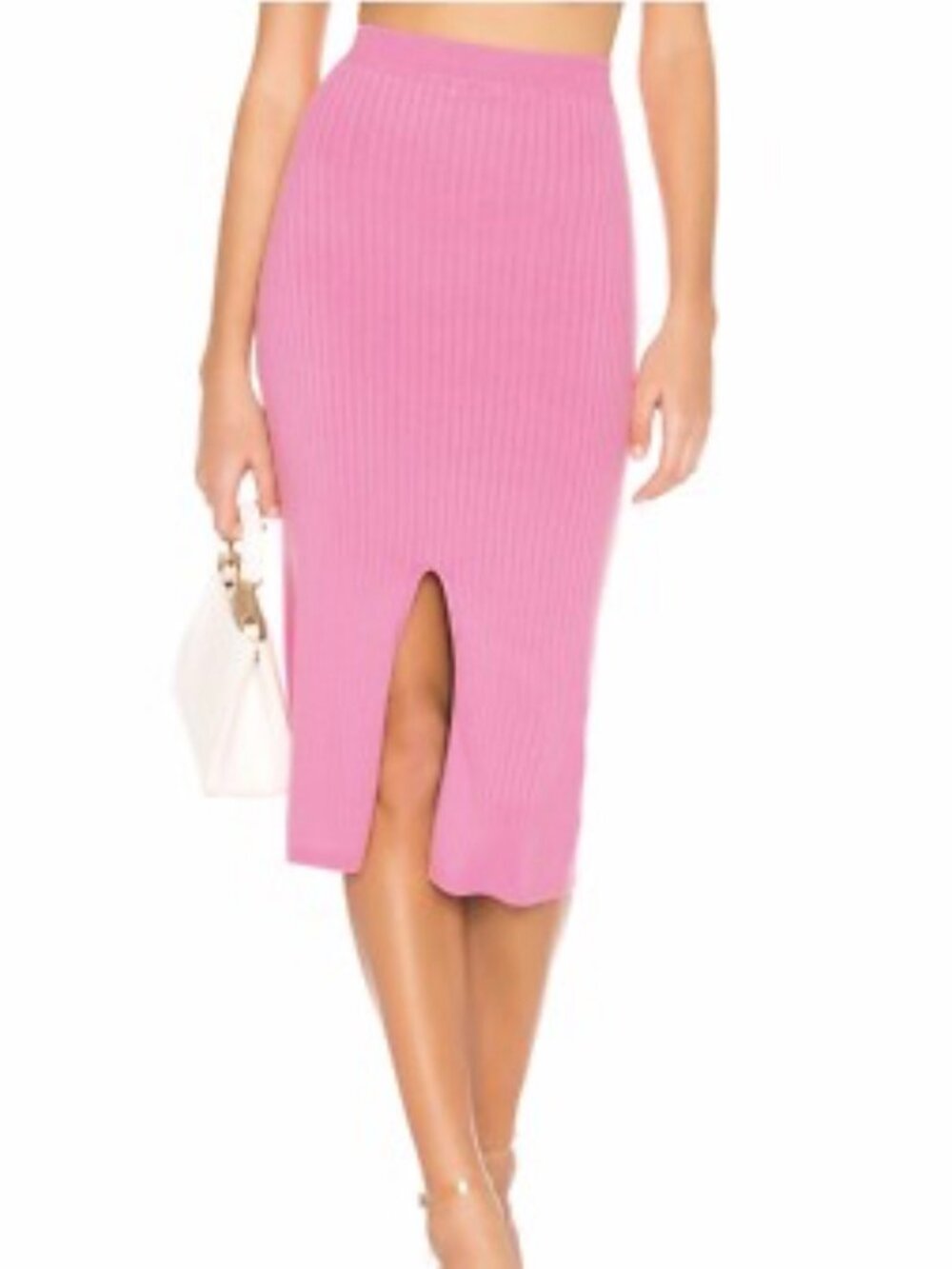 Free People Skyline Ribbed Knit Midi Skirt - Pink